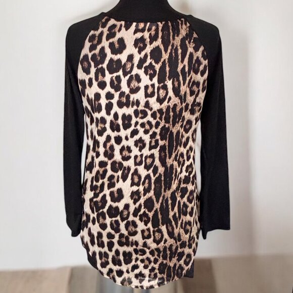 Leopard & Black Women Small Top - Picture 2 of 4